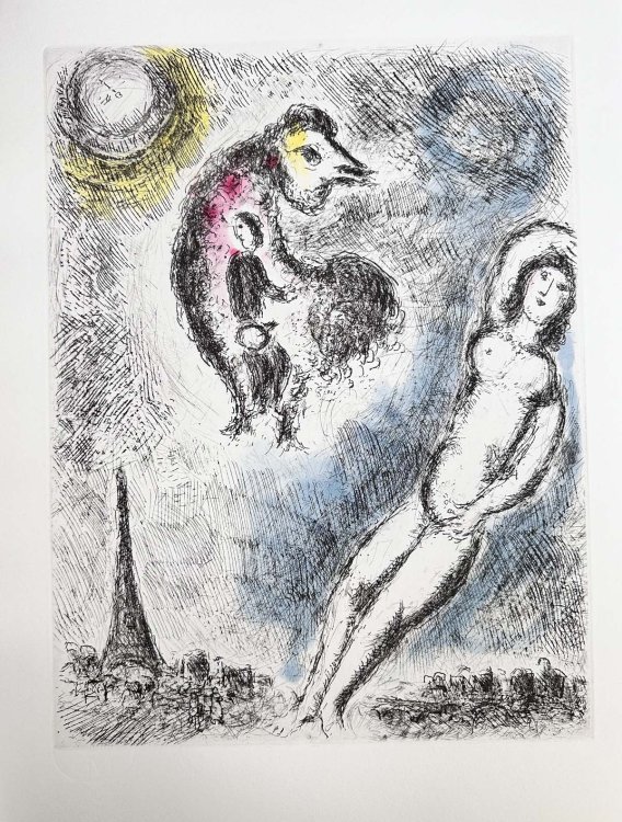 Celui qui dit les choses sans rien dire. With an original drawing + 25 etchings with aquatint by Marc Chagall